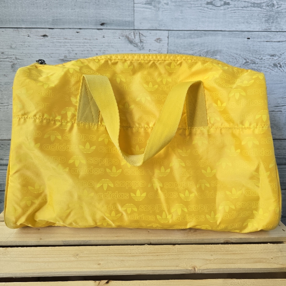 Adidas Duffle Bag Set X2 Yellow Travel Bag Purse Medium - Picture 5 of 15